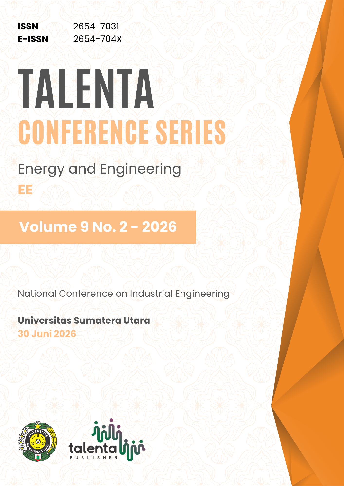 					View Vol. 9 No. 2 (2026): Talenta Conference Series: Energy and Engineering (EE)
				